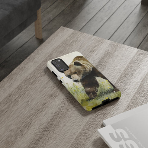 Grizzly Bear in a Field - Impact Resistant Phone Case